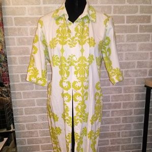 Cotton Sixth Alice Green & white shirt dress Sz 8